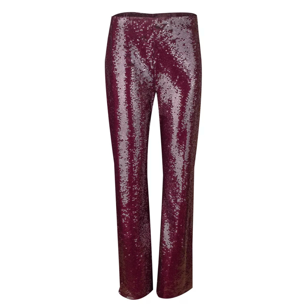 Jonathan Simkhai Lilita Sequin Pants in Mangosteen Purple 8 NWT $475 NWT